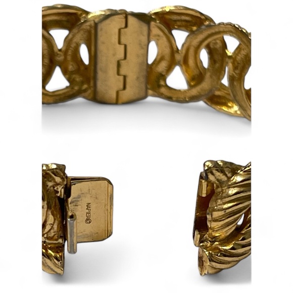 ❤️ Vintage Napier Gold Tone ‘Regency’ Circle Link Bracelet - Picture 3 of 5